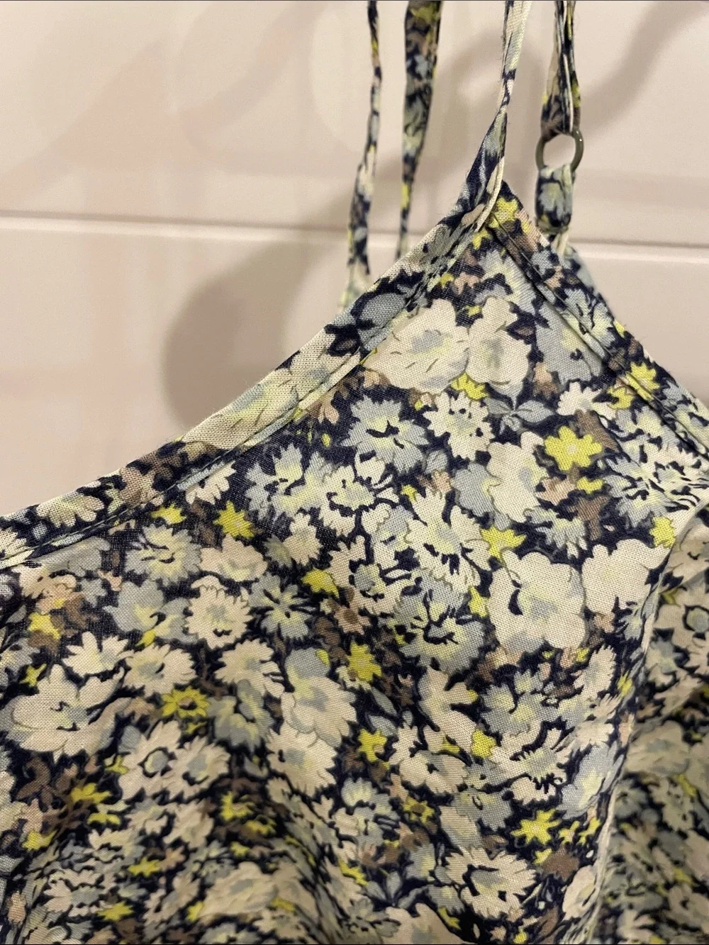 GAP Black and Yellow Floral Tie-Shoulder Cami